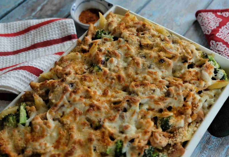 Chicken & Broccoli Pasta with a Creamy Mushroom Sauce